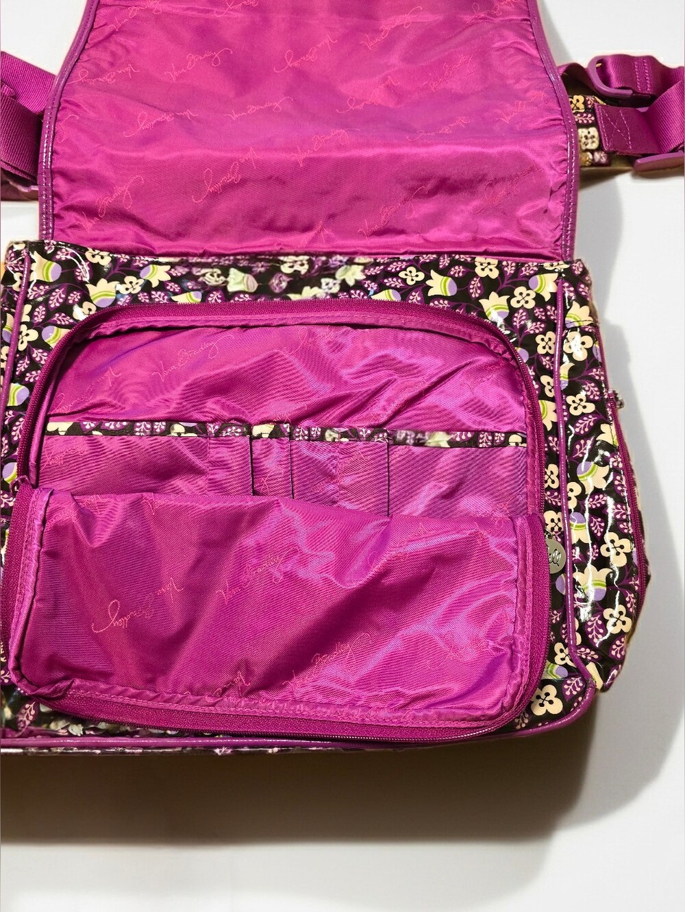 Vera Bradley Floral Vinyl Crossbody Bag with Adjustable Strap - Picture 3 of 8